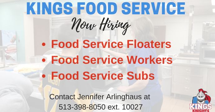 Now Hiring Food Service workers graphic